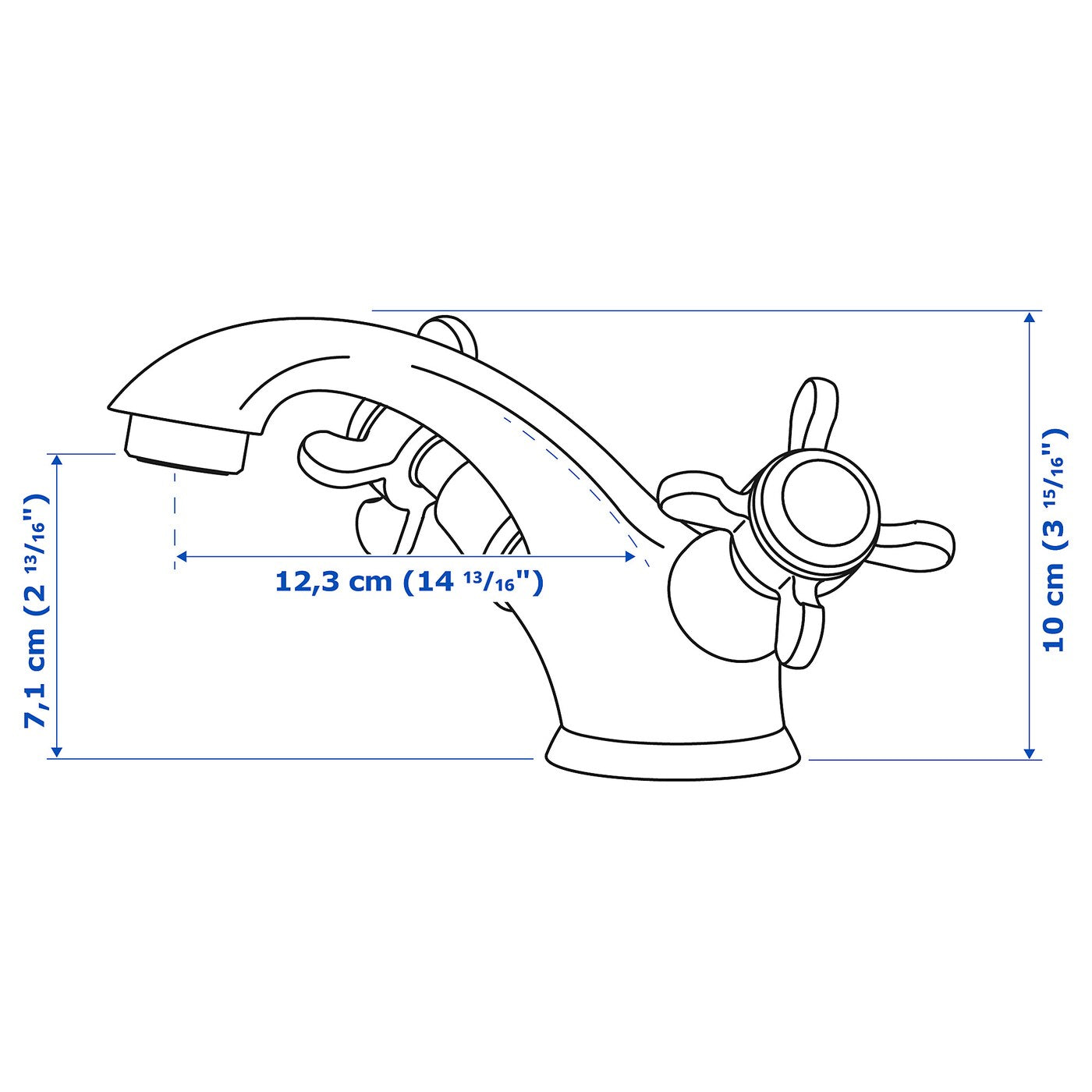 Basin mixer tap, chrome